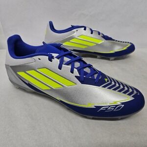 Adidas F50 League FG/MG Messi Soccer Cleats IH0918 Silver Blue Mens Size 11.5